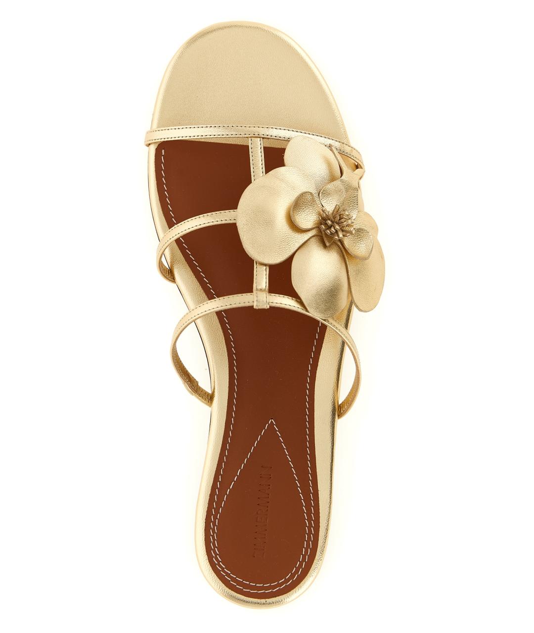 ZIMMERMANN Золотые кожаные шлепанцы, фото 5