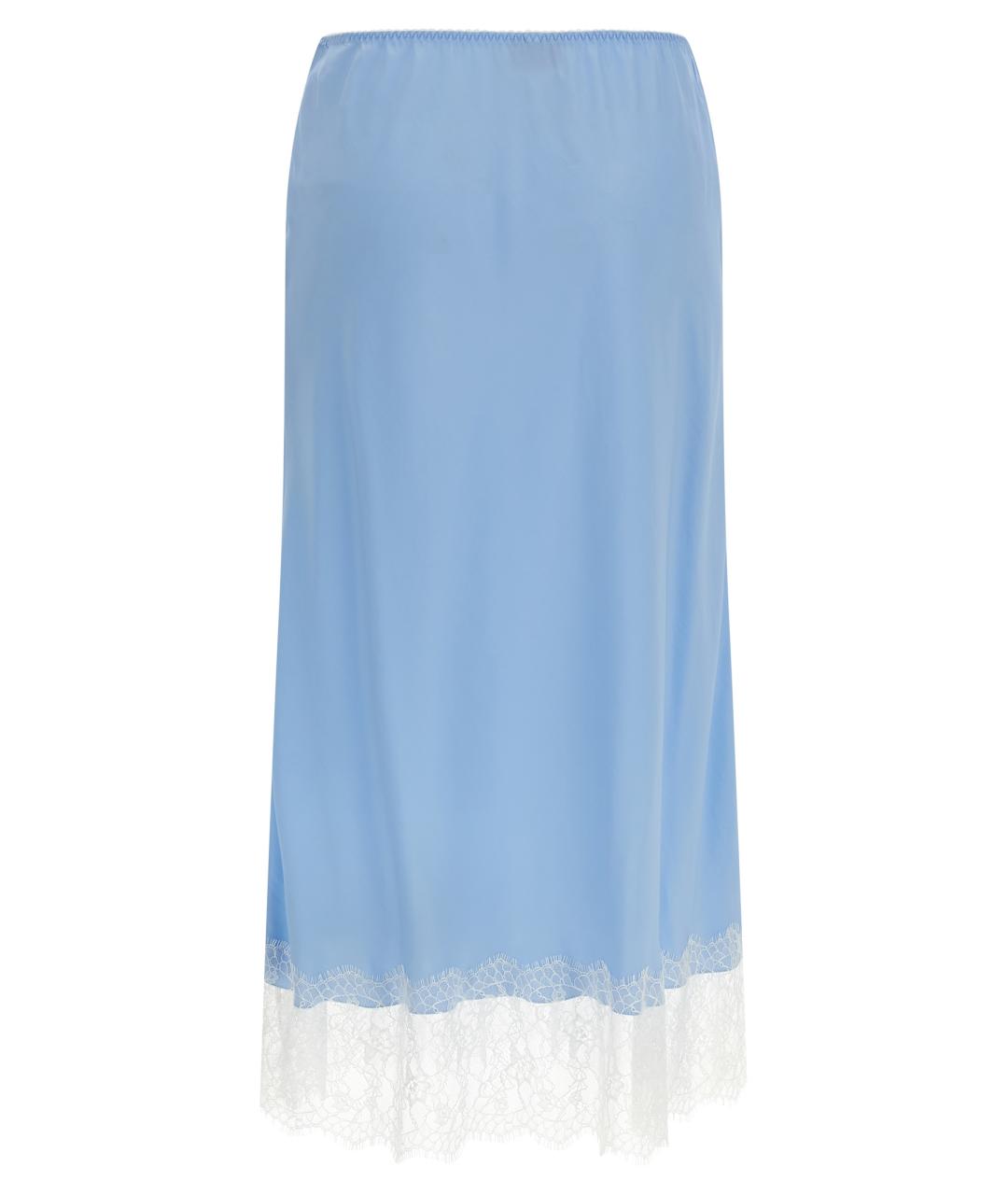 MOSCHINO Голубая шелковая юбка миди, фото 2