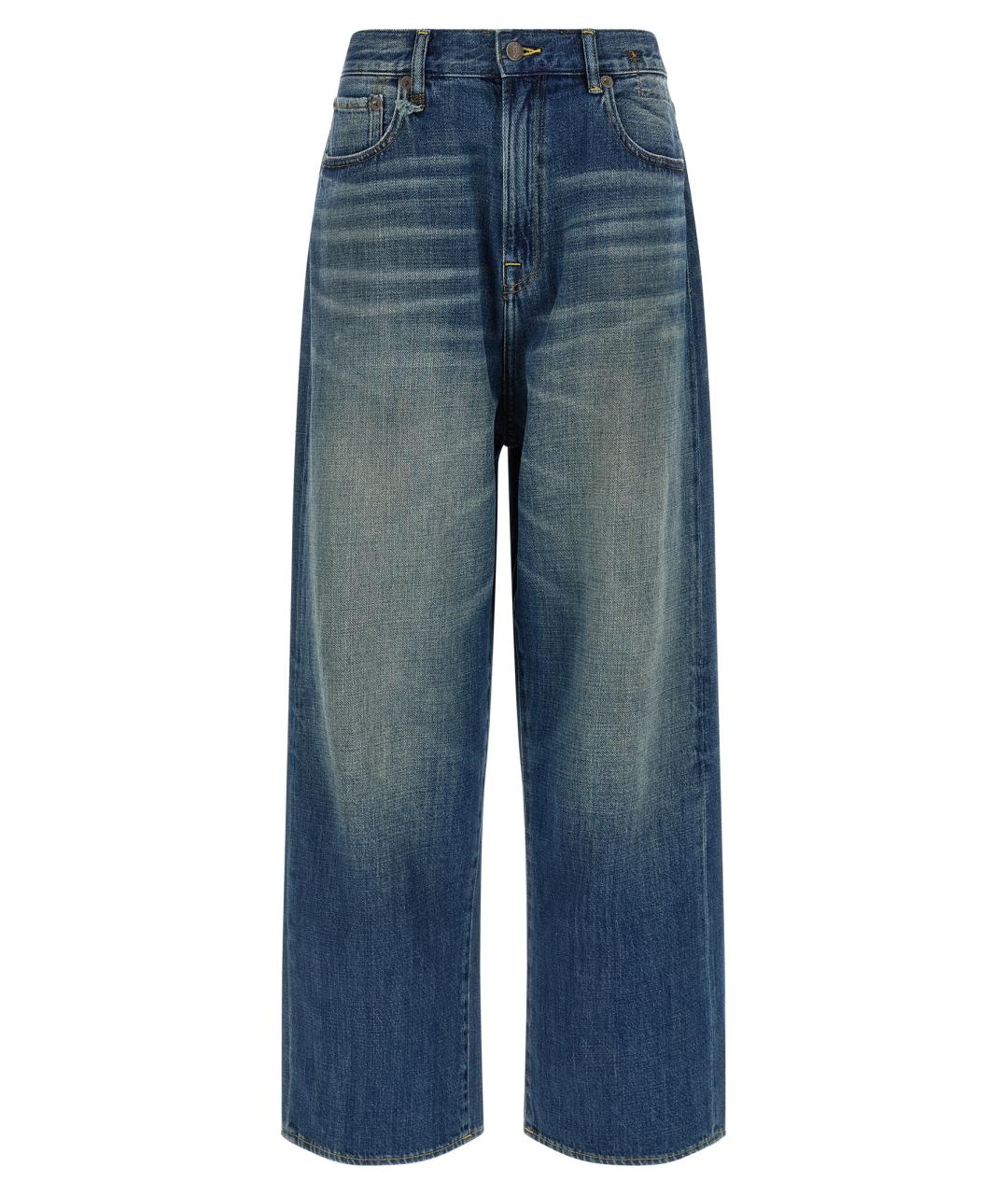 R13 Синие хлопковые прямые джинсы, фото 1