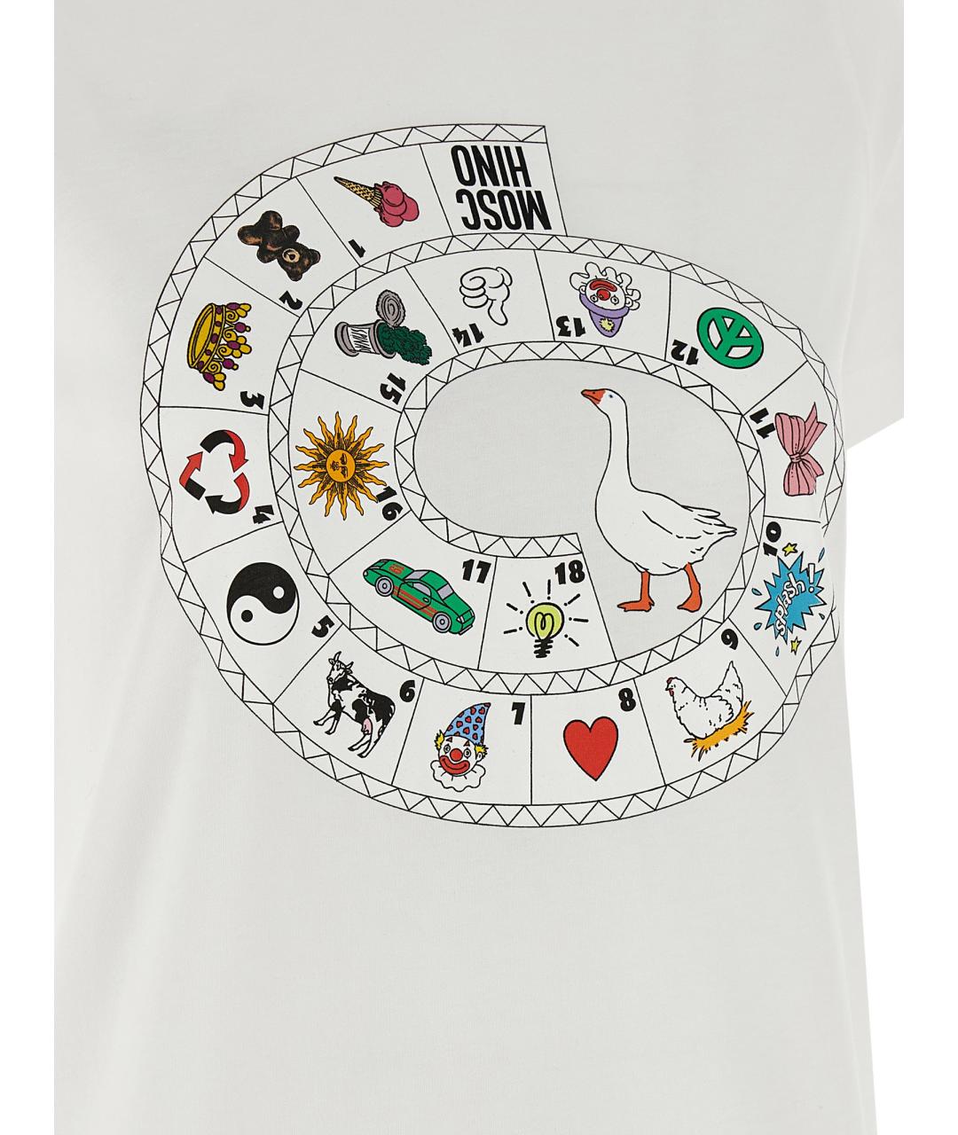 MOSCHINO Белая хлопковая футболка, фото 4