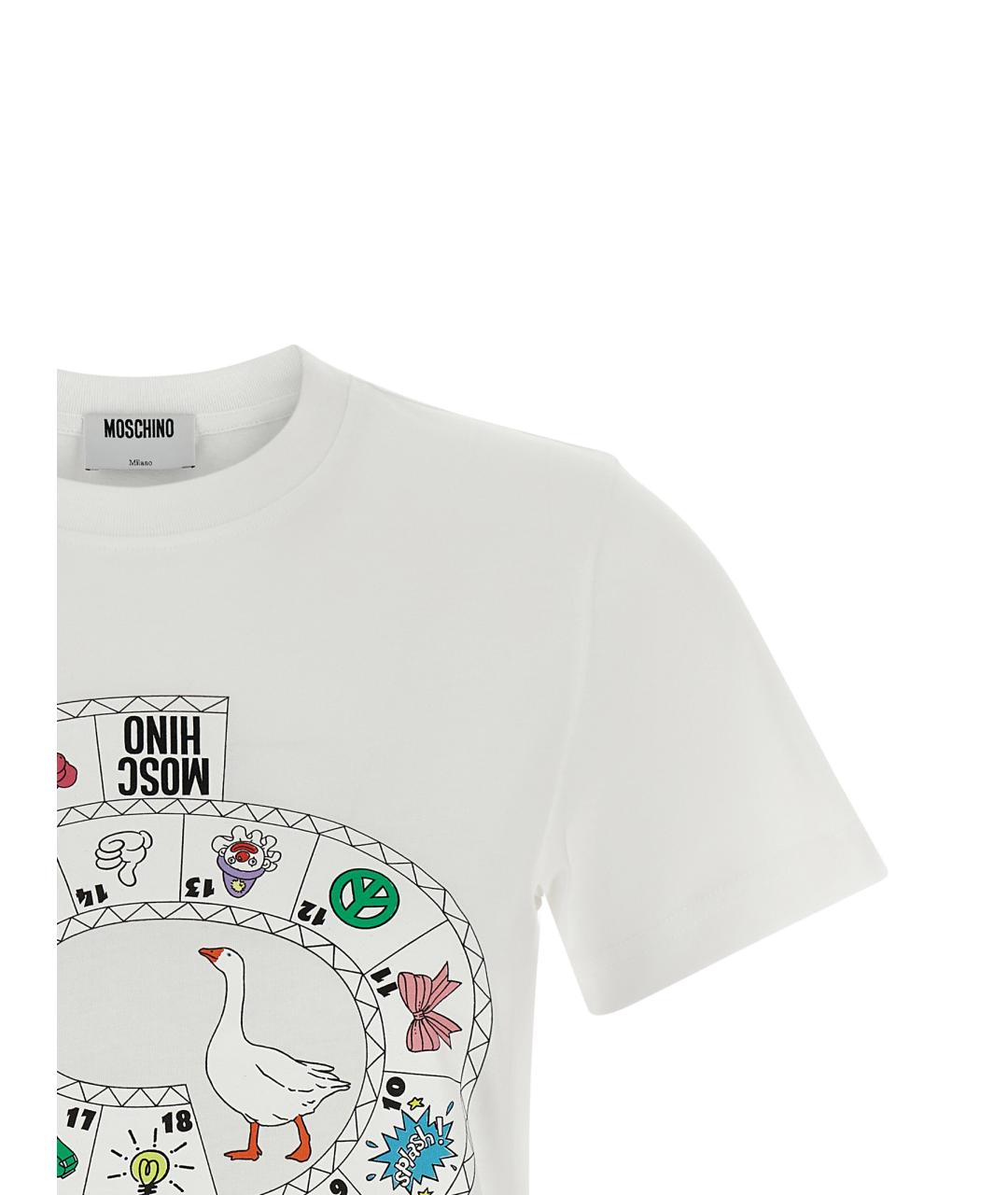 MOSCHINO Белая хлопковая футболка, фото 3