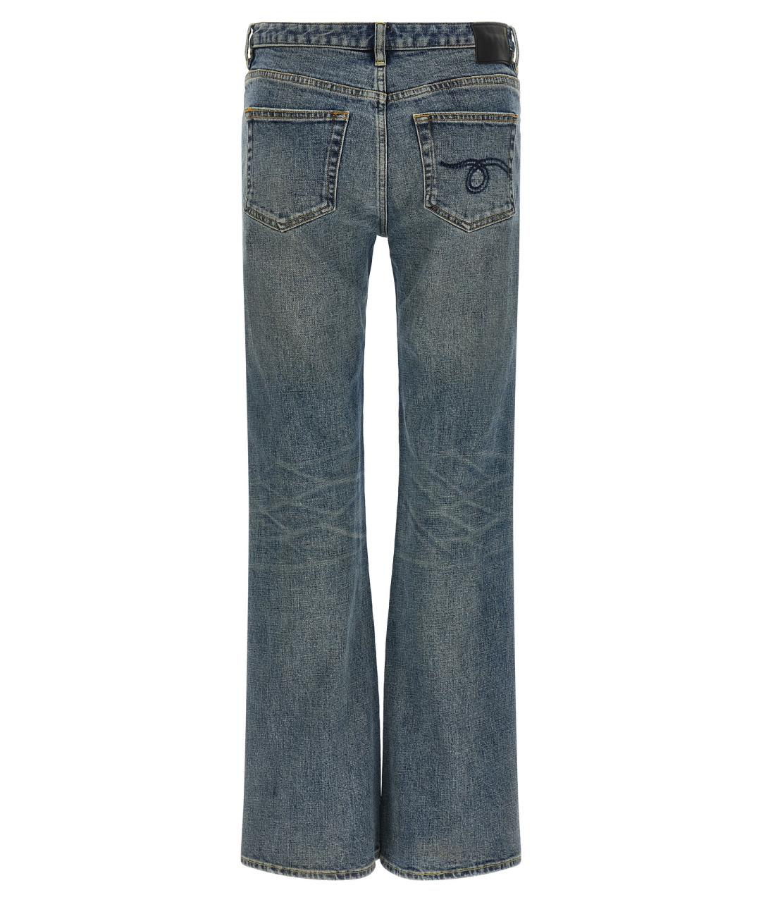 R13 Синие хлопковые прямые джинсы, фото 2