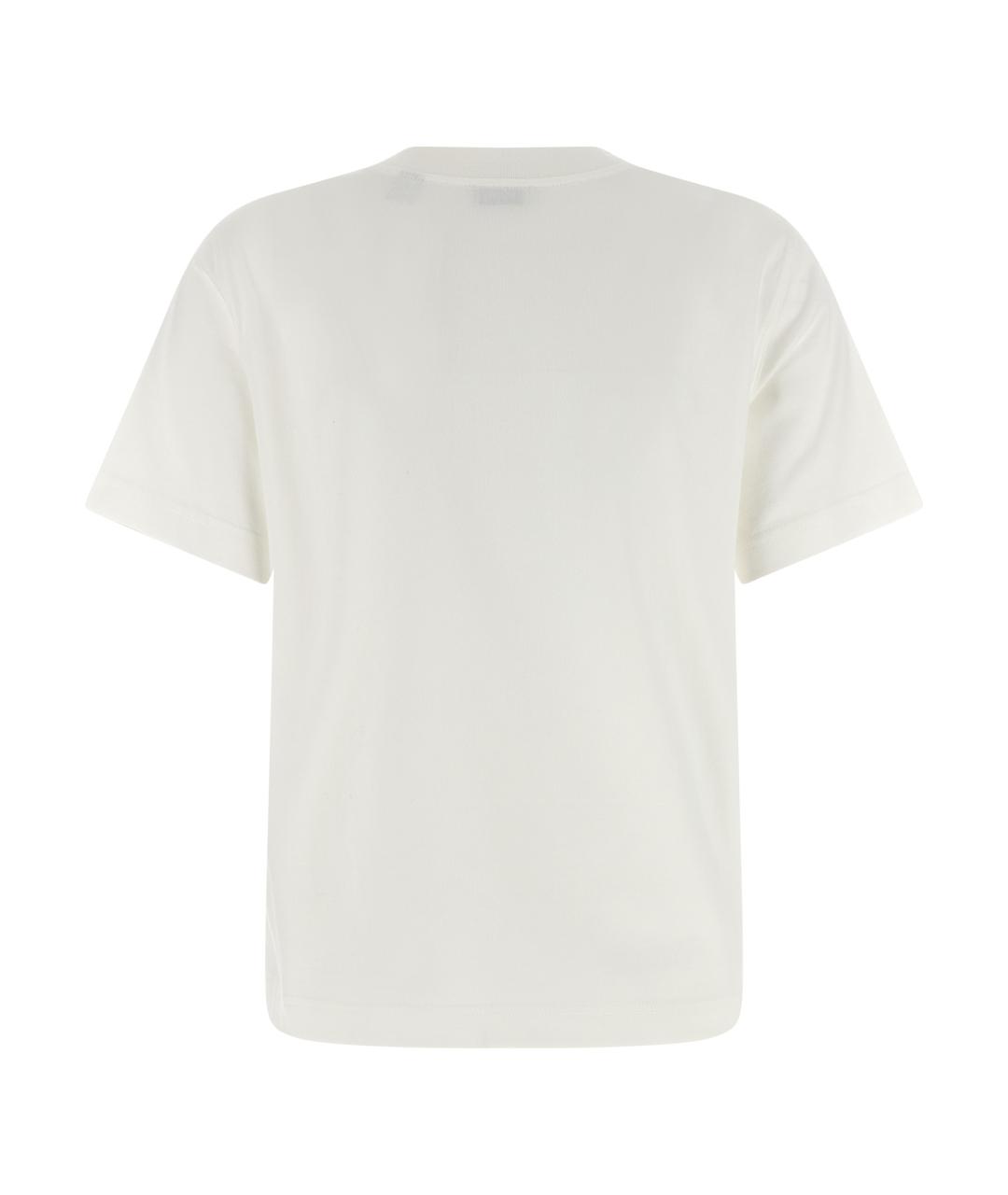 BURBERRY Белая хлопковая футболка, фото 2