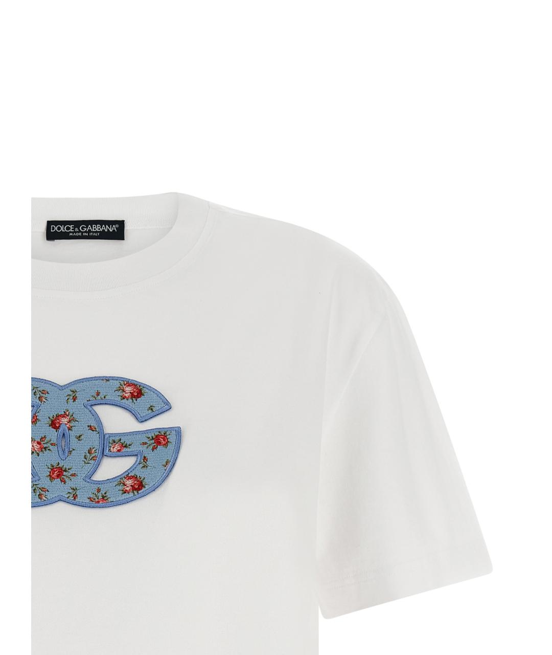 DOLCE&GABBANA Белая хлопковая футболка, фото 3