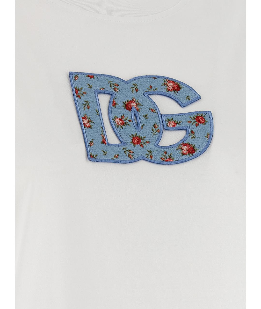 DOLCE&GABBANA Белая хлопковая футболка, фото 4