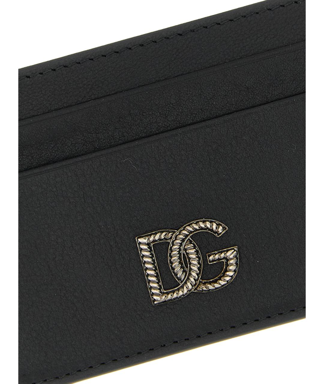 DOLCE&GABBANA Черный кожаный кардхолдер, фото 3