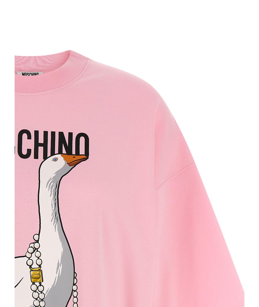 MOSCHINO Розовое хлопковое повседневное платье, фото 3