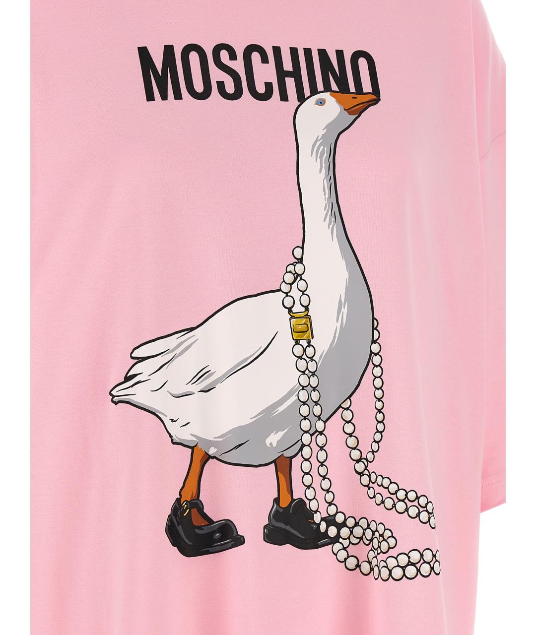 MOSCHINO Розовое хлопковое повседневное платье, фото 4