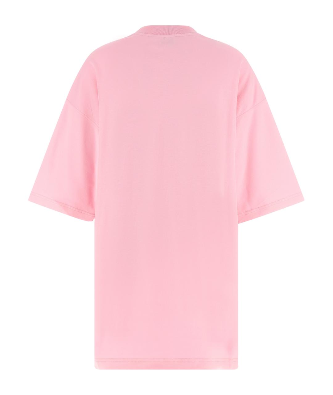 MOSCHINO Розовое хлопковое повседневное платье, фото 2