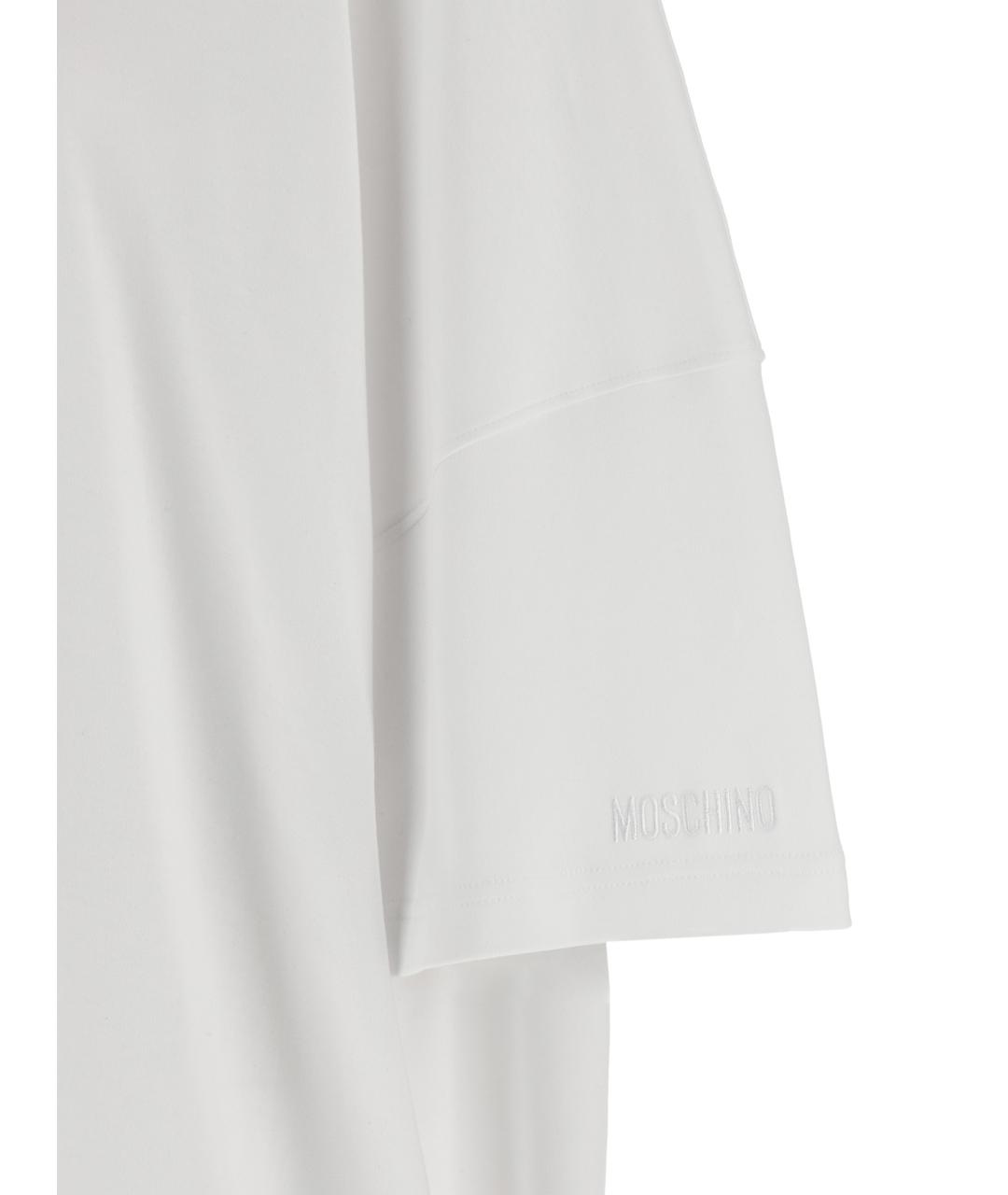 MOSCHINO Белое хлопковое повседневное платье, фото 4