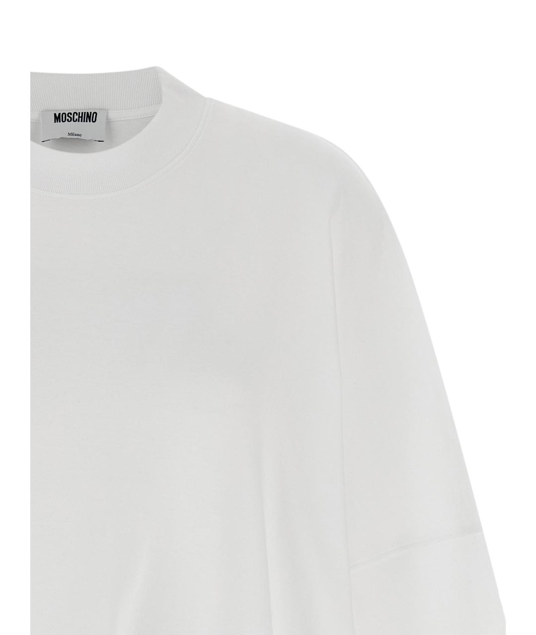 MOSCHINO Белое хлопковое повседневное платье, фото 3