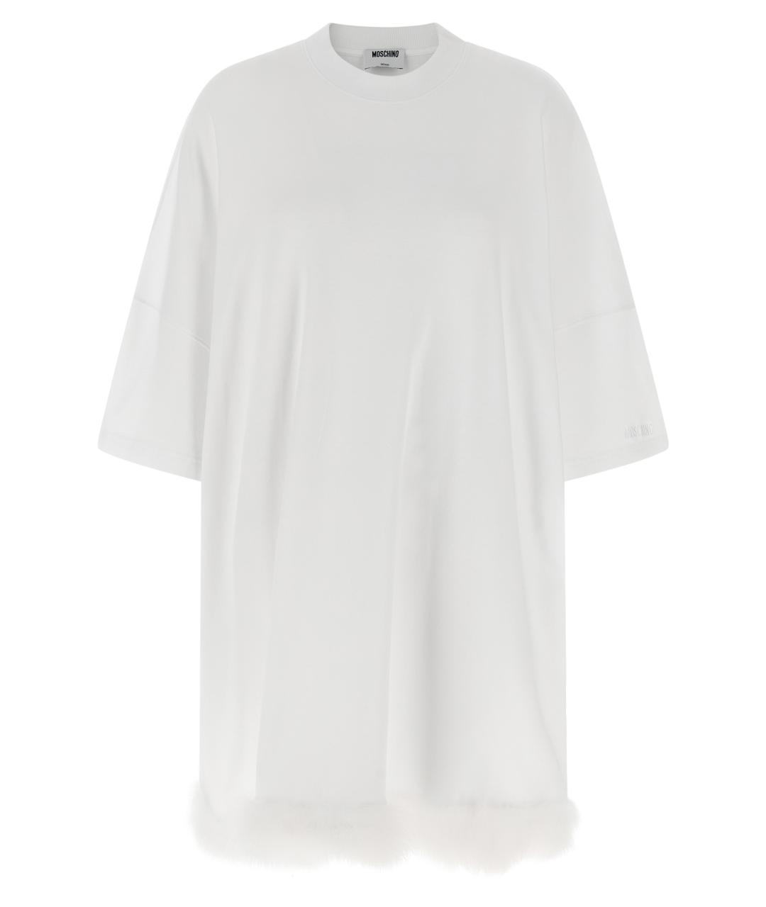 MOSCHINO Белое хлопковое повседневное платье, фото 1