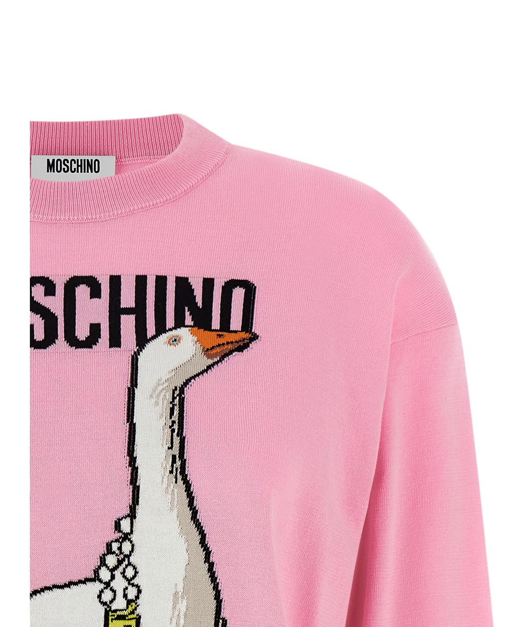 MOSCHINO Розовый хлопковый джемпер / свитер, фото 3
