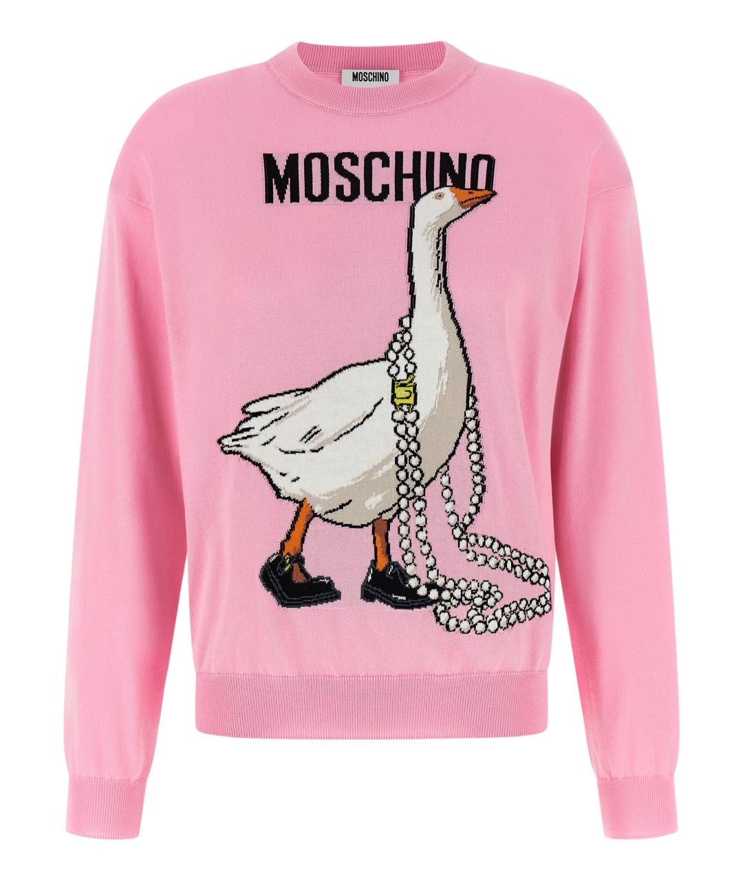 MOSCHINO Розовый хлопковый джемпер / свитер, фото 1