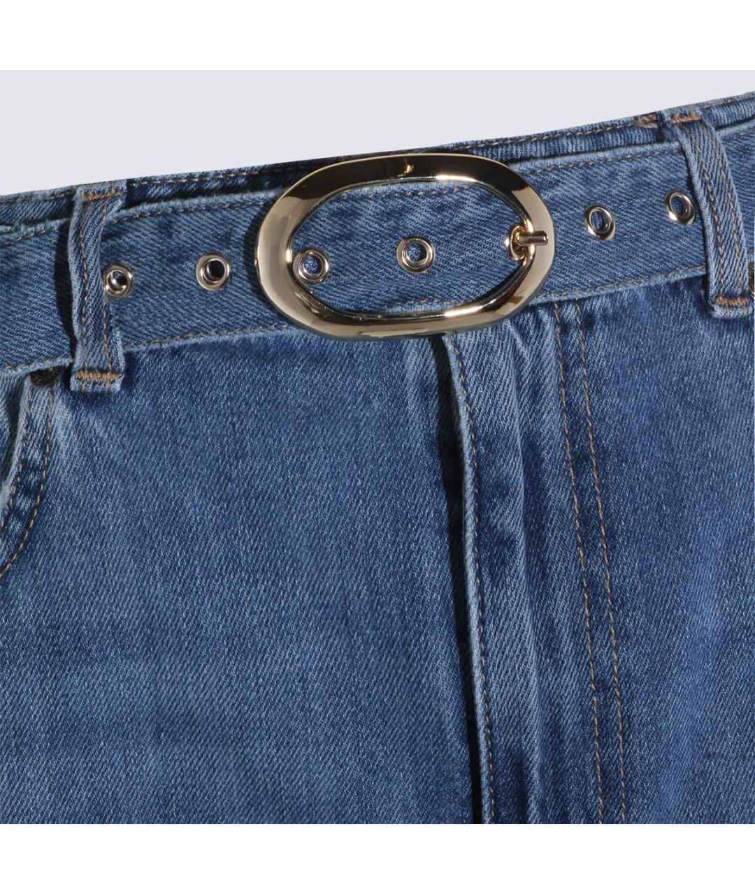 TWIN-SET Синие хлопковые джинсы клеш, фото 3