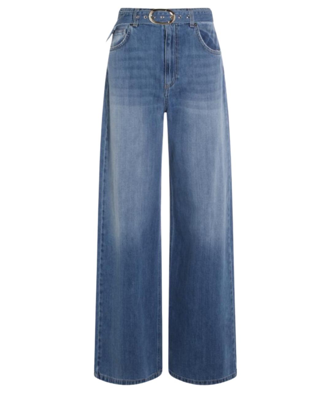 TWIN-SET Синие хлопковые джинсы клеш, фото 1