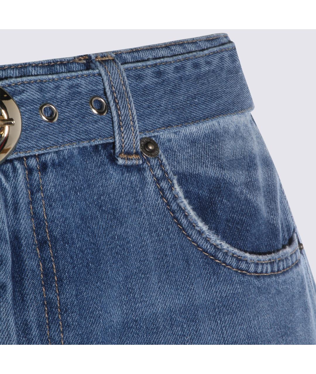 TWIN-SET Синие хлопковые джинсы клеш, фото 4