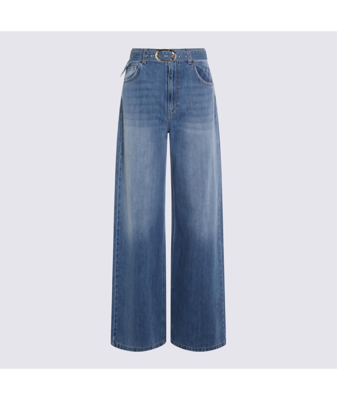 TWIN-SET Синие хлопковые джинсы клеш, фото 5