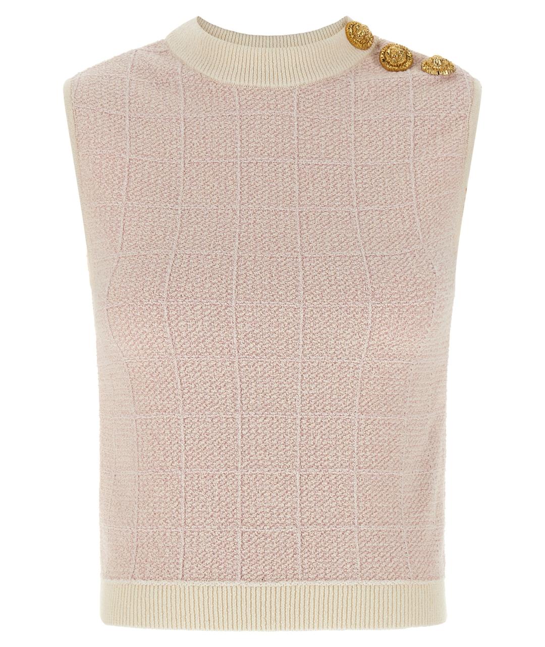 BALMAIN Розовая хлопковая майка, фото 1