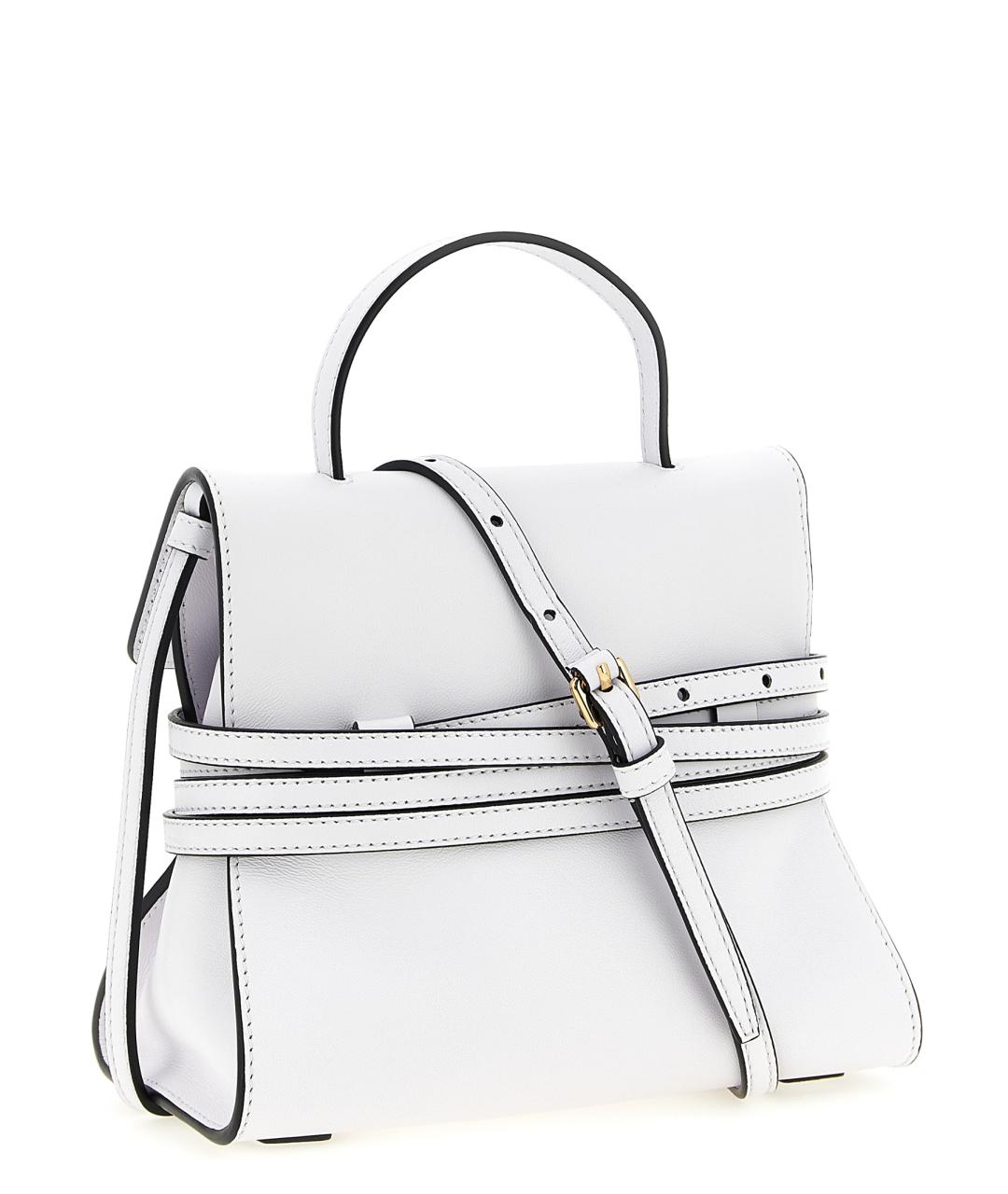 MOSCHINO Белая кожаная сумка с короткими ручками, фото 2