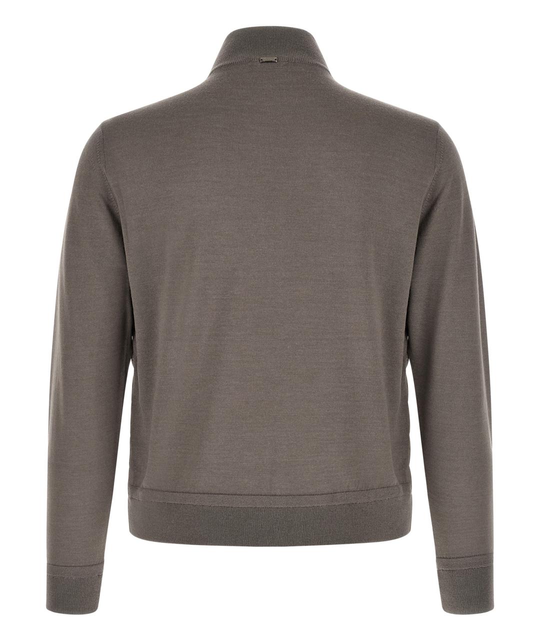 HERNO Серый шерстяной кардиган, фото 2