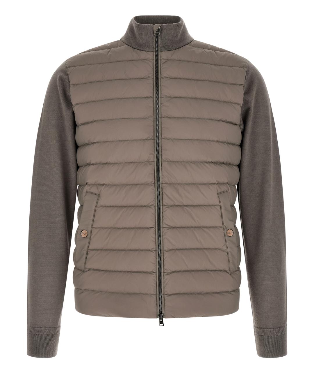 HERNO Серый шерстяной кардиган, фото 1