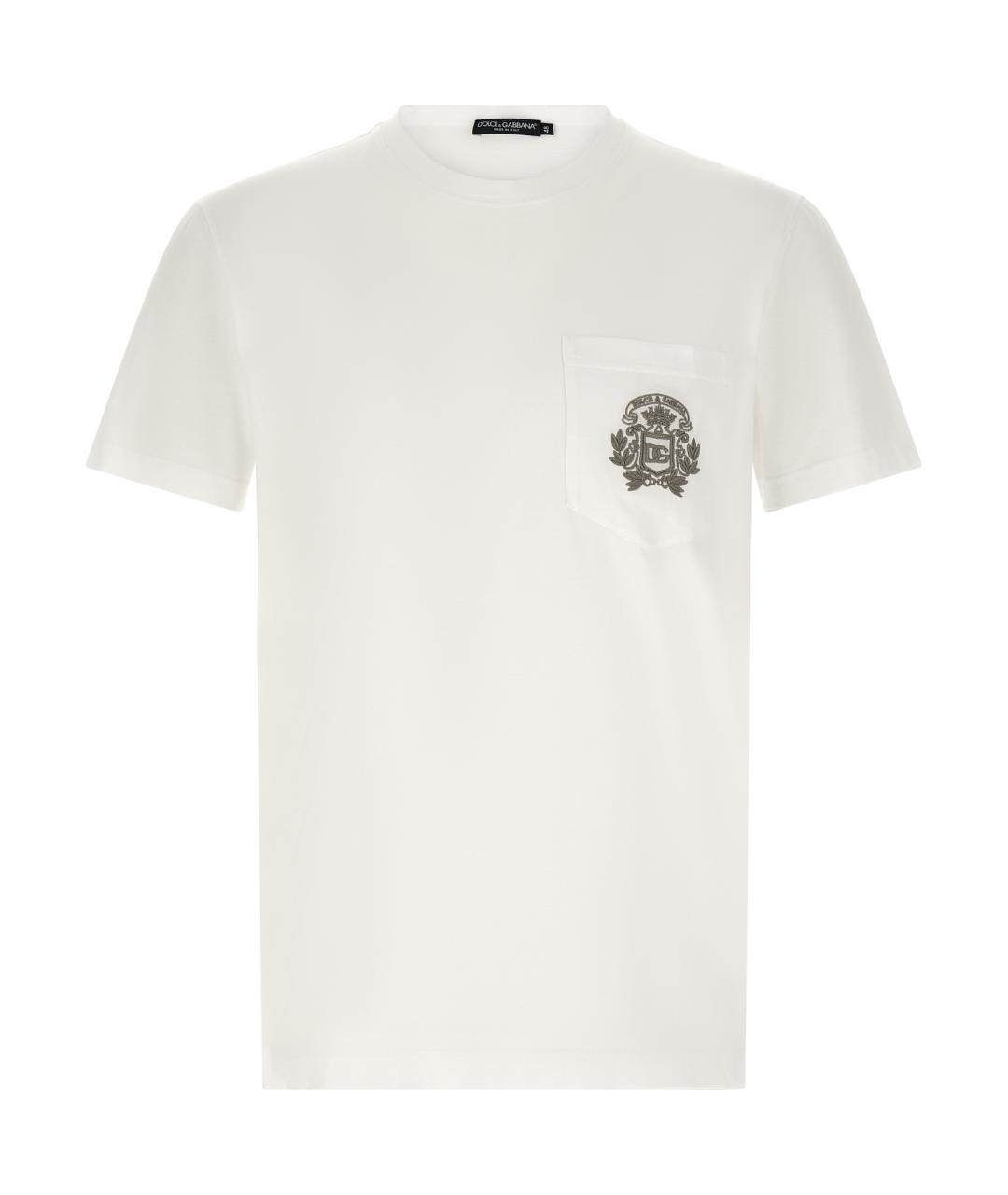 DOLCE&GABBANA Белая хлопковая футболка, фото 1