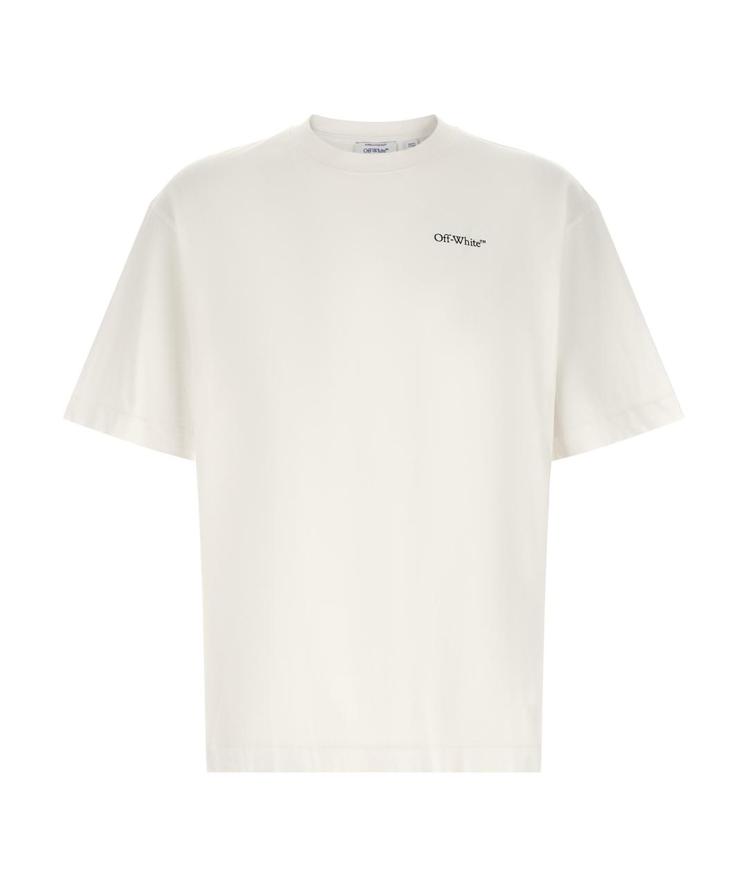 OFF-WHITE Белая хлопковая футболка, фото 1