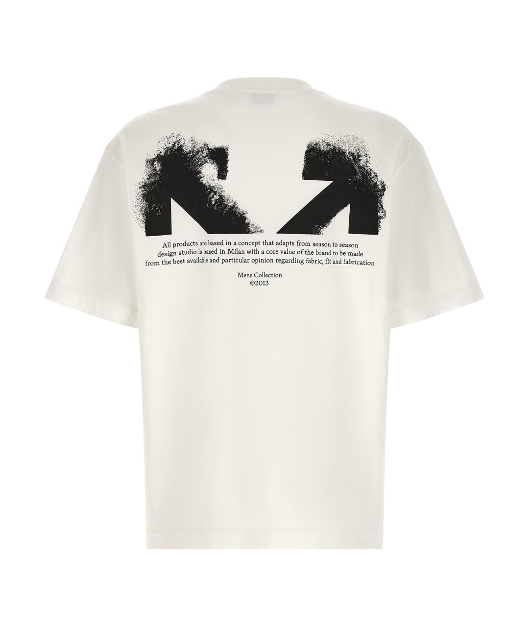 OFF-WHITE Белая хлопковая футболка, фото 2