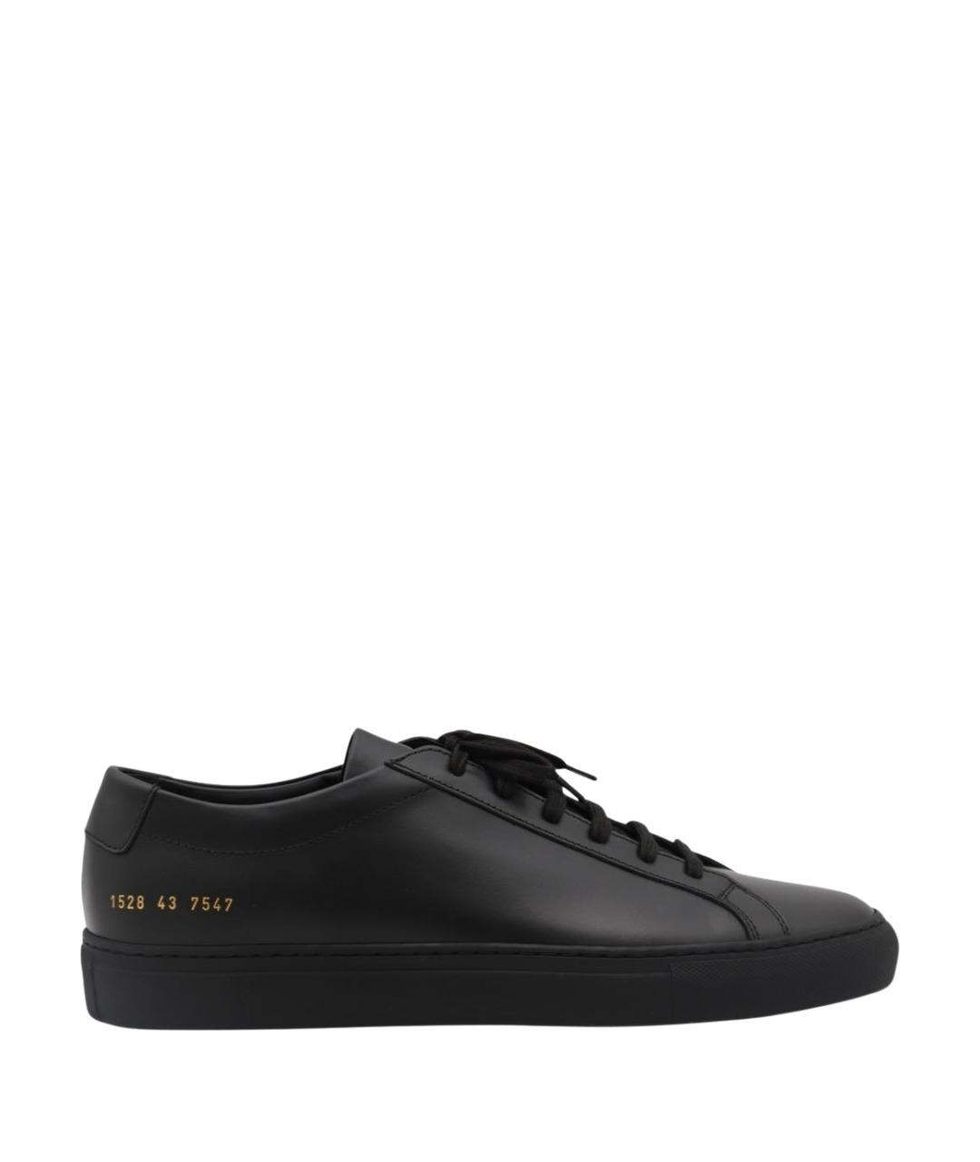 COMMON PROJECTS Черные кожаные низкие кроссовки / кеды, фото 1