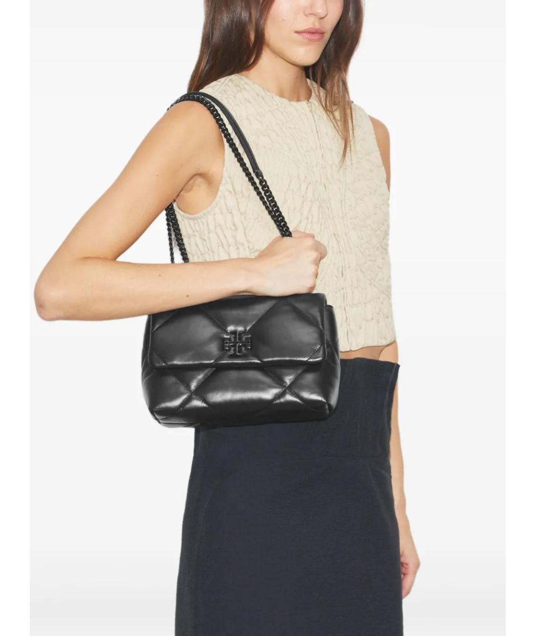 TORY BURCH Черная кожаная сумка через плечо, фото 2