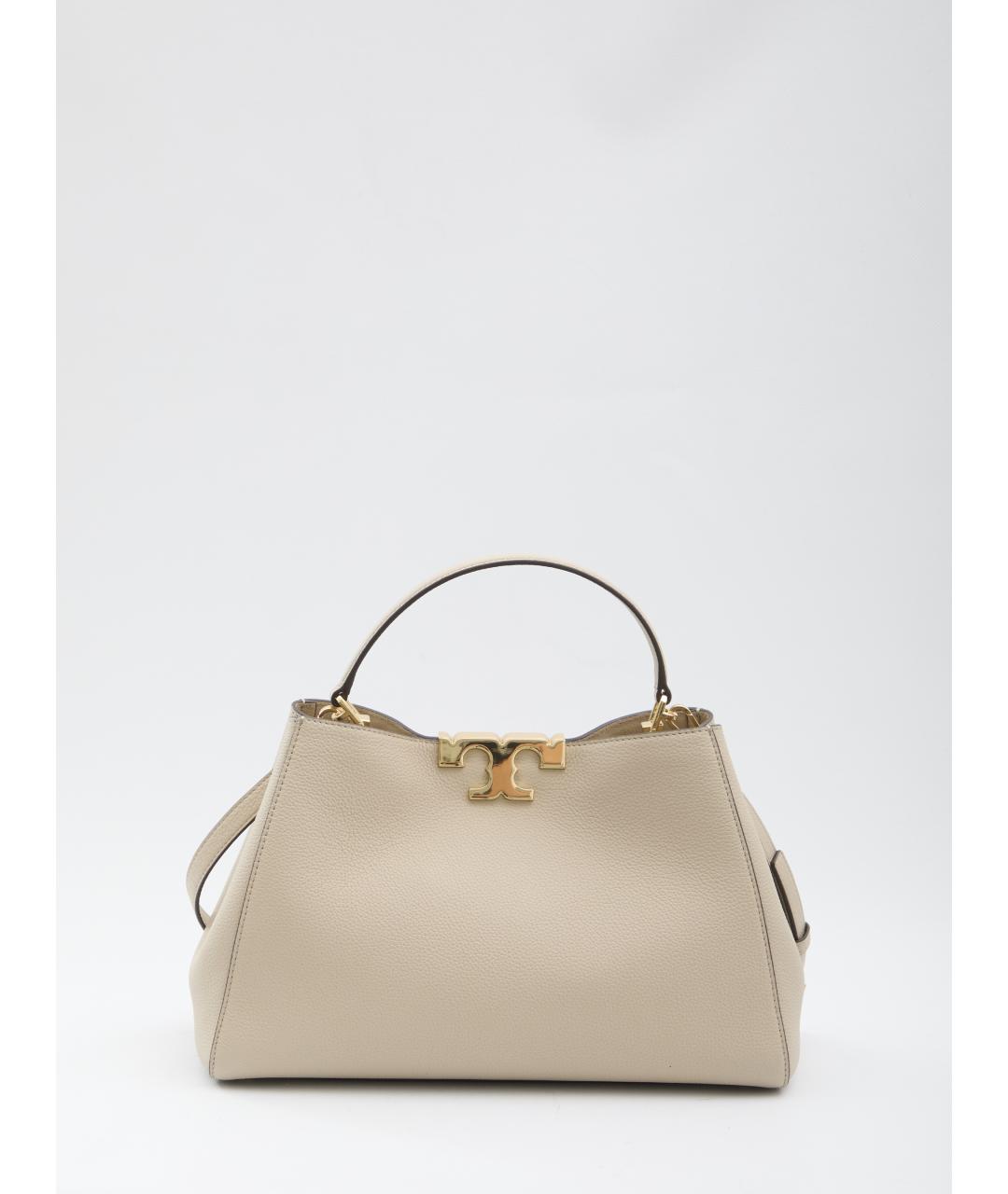 TORY BURCH Бежевая кожаная сумка тоут, фото 5
