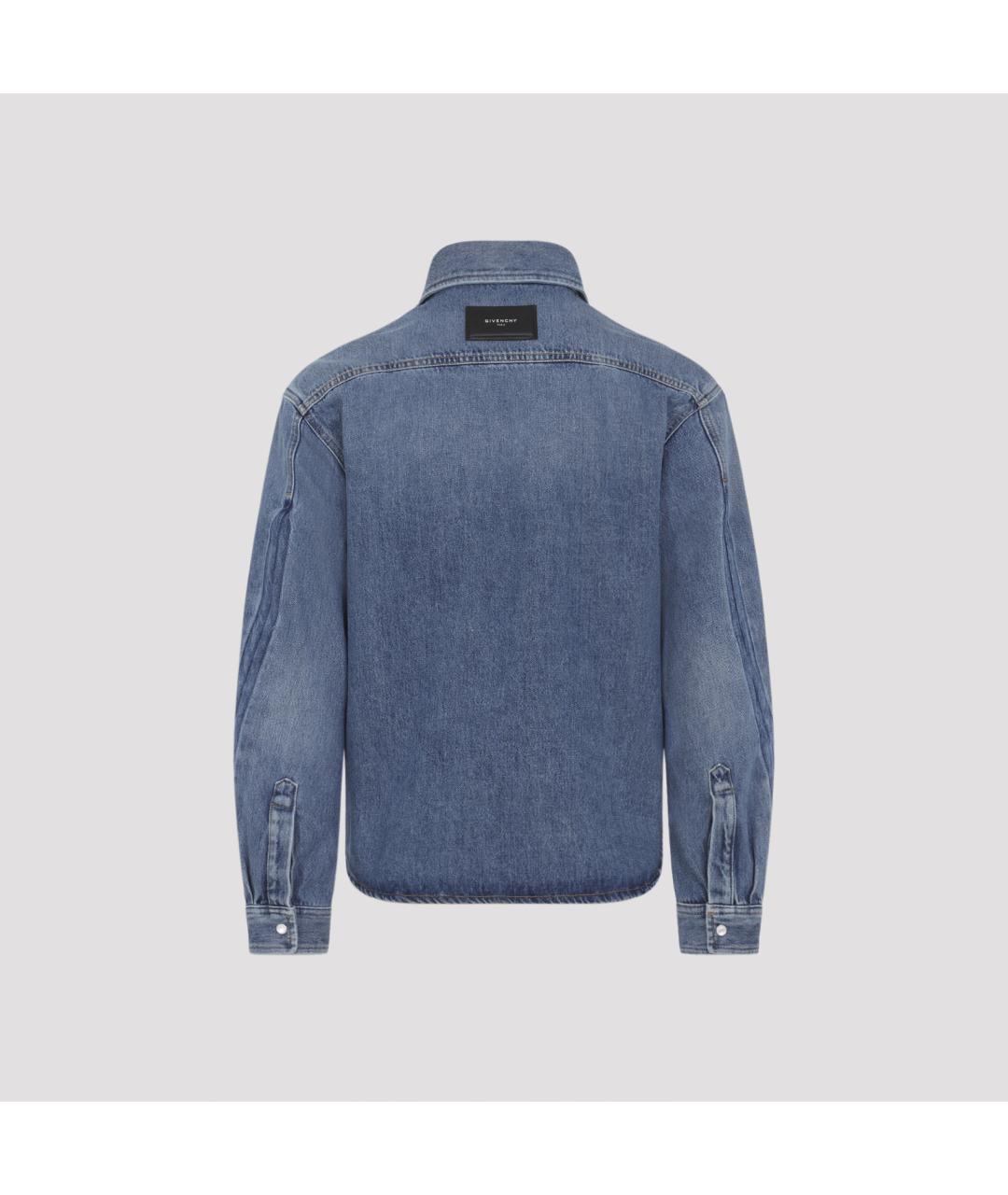 GIVENCHY Синяя хлопковая кэжуал рубашка, фото 3