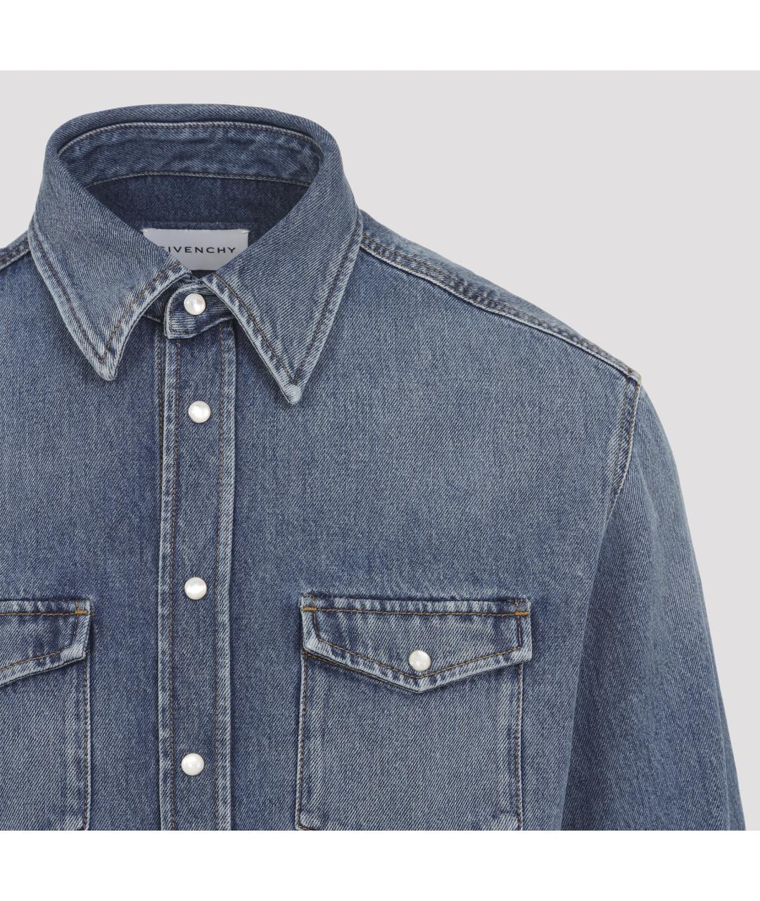 GIVENCHY Синяя хлопковая кэжуал рубашка, фото 5
