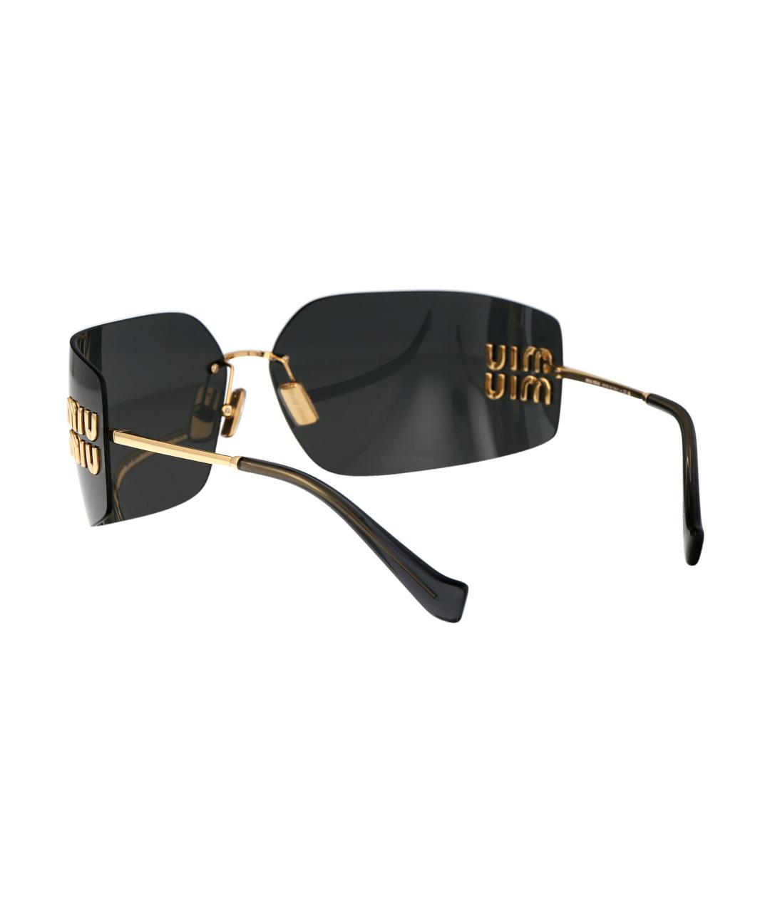 MIU MIU Золотые металлические солнцезащитные очки, фото 4