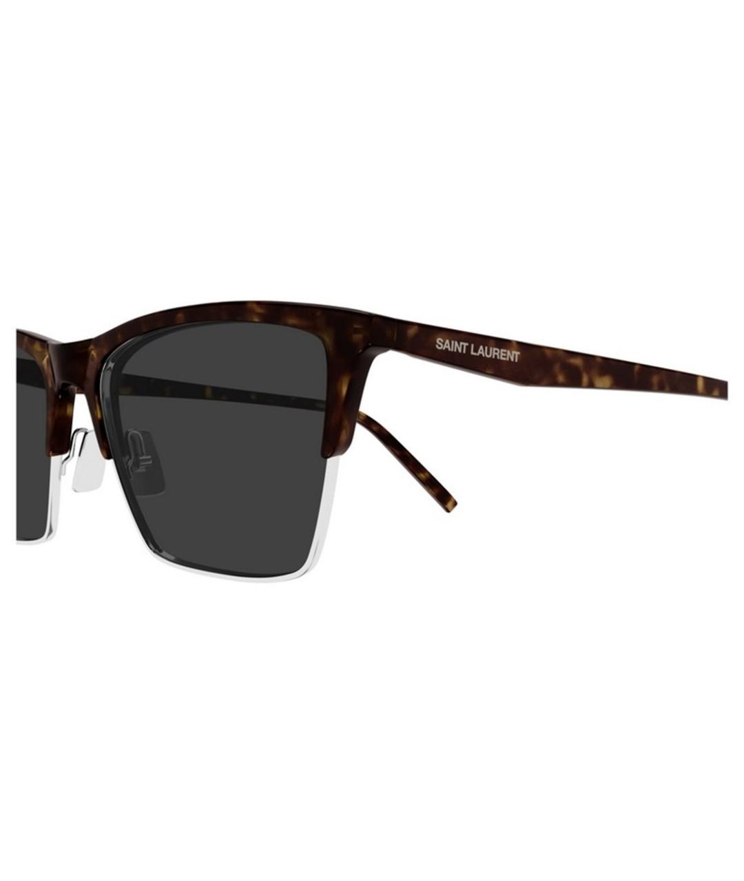 SAINT LAURENT Коричневые солнцезащитные очки, фото 3