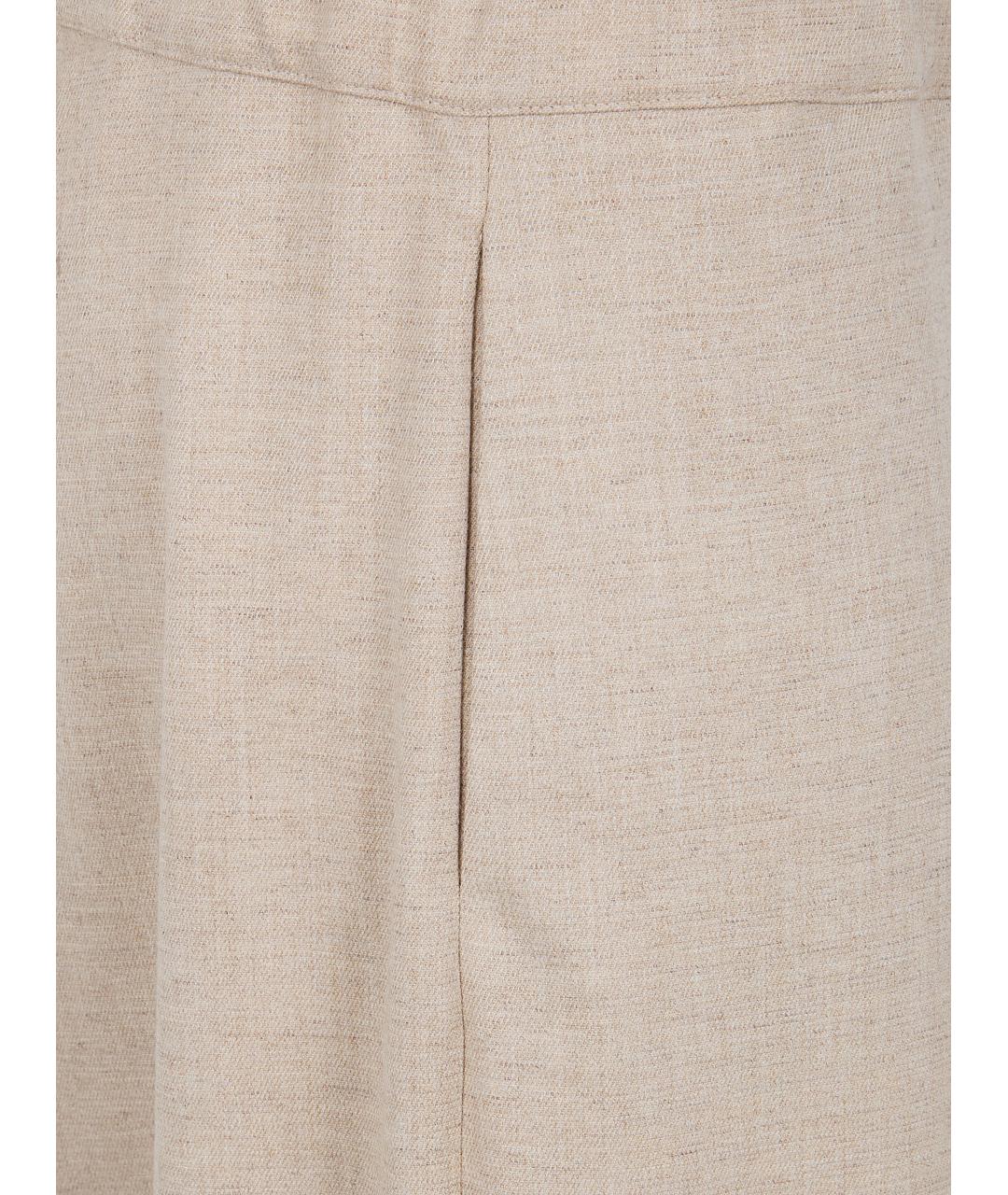 D.EXTERIOR Бежевые полиэстеровые прямые брюки, фото 3