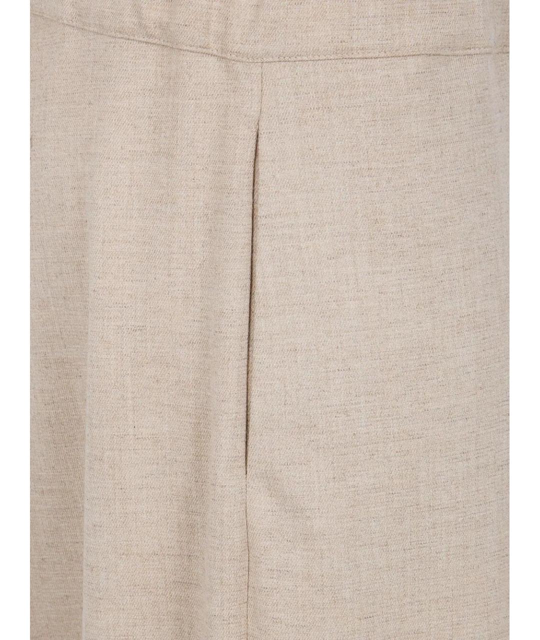 D.EXTERIOR Бежевые полиэстеровые прямые брюки, фото 5