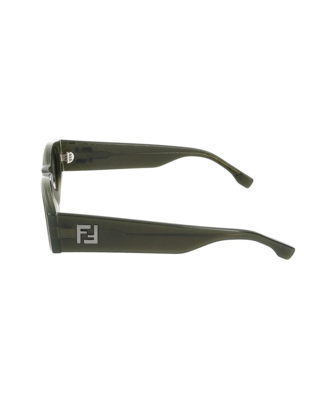 FENDI Зеленые пластиковые солнцезащитные очки, фото 3