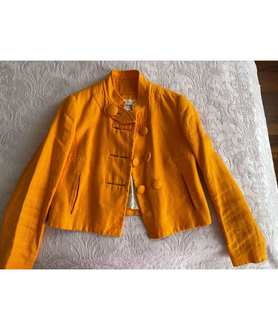 CHLOE Оранжевый льняной жакет/пиджак, фото 8