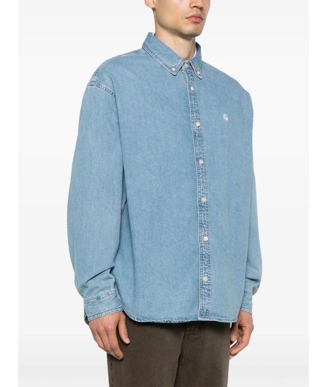 CARHARTT WIP Голубая хлопковая кэжуал рубашка, фото 5