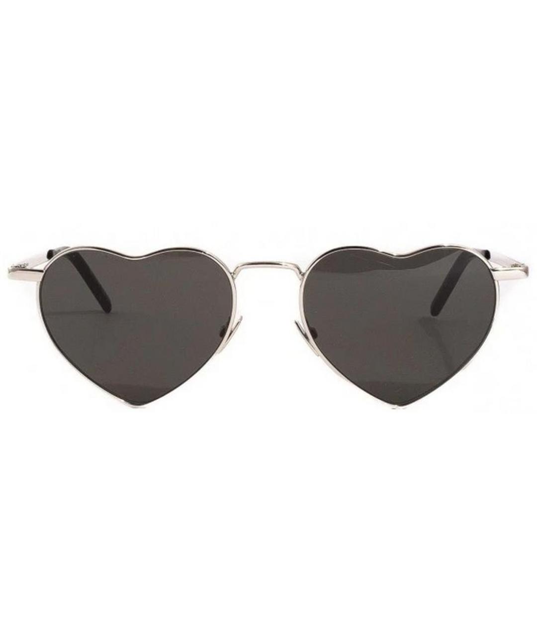 SAINT LAURENT Серебряные металлические солнцезащитные очки, фото 4