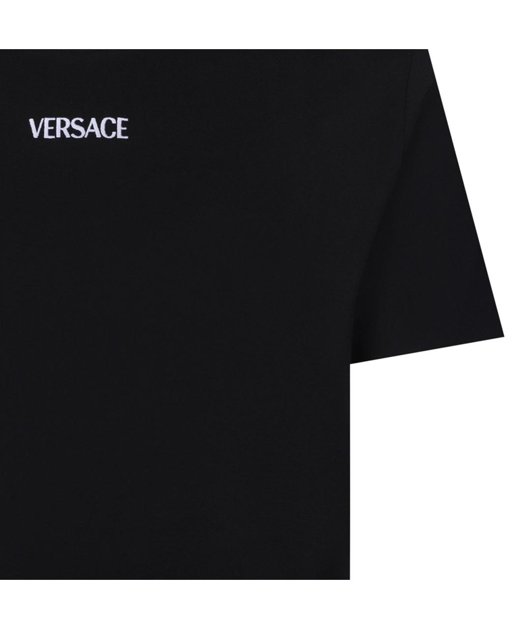 VERSACE Черная хлопковая футболка, фото 4