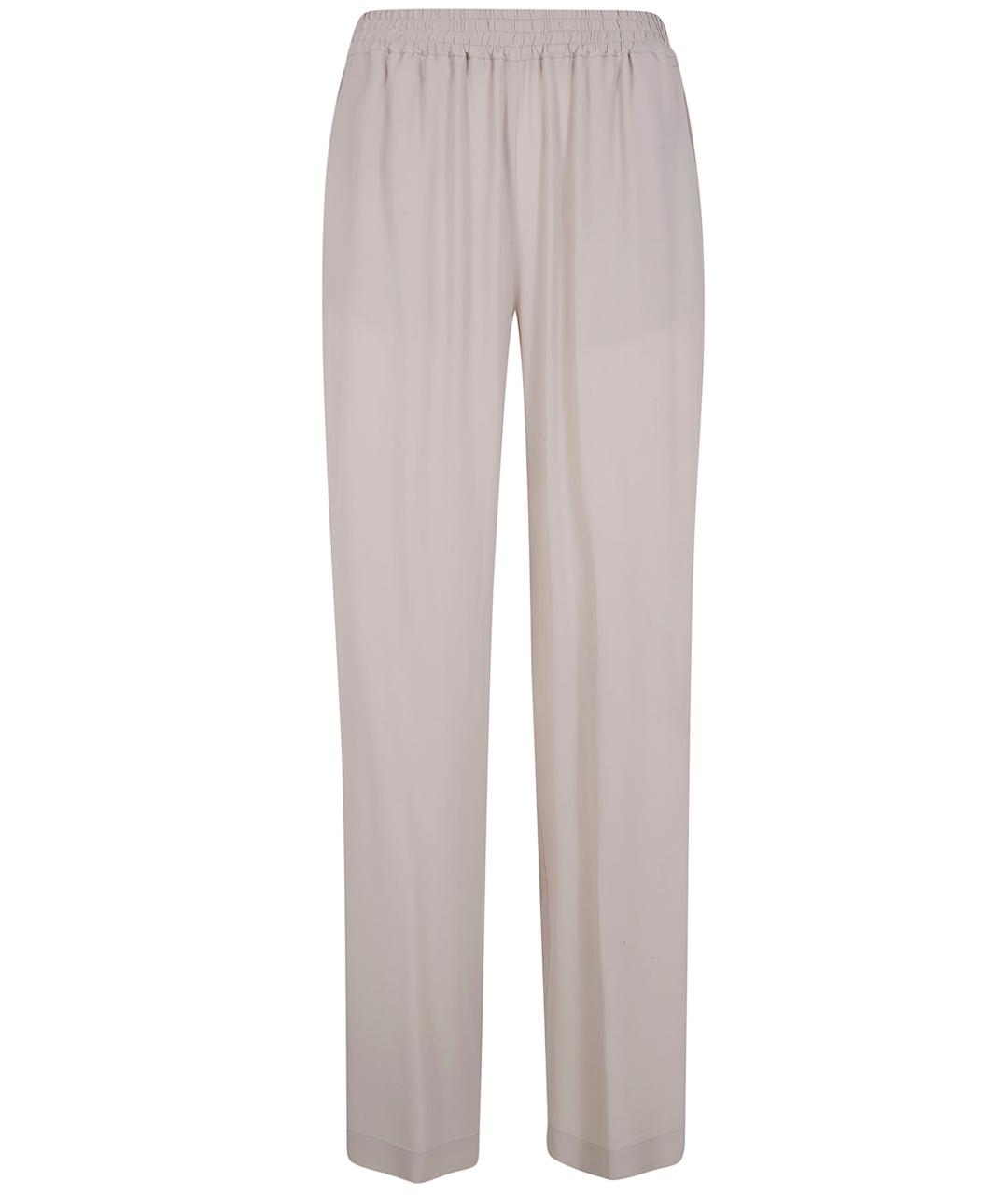 SEVENTY Бежевые шелковые прямые брюки, фото 1