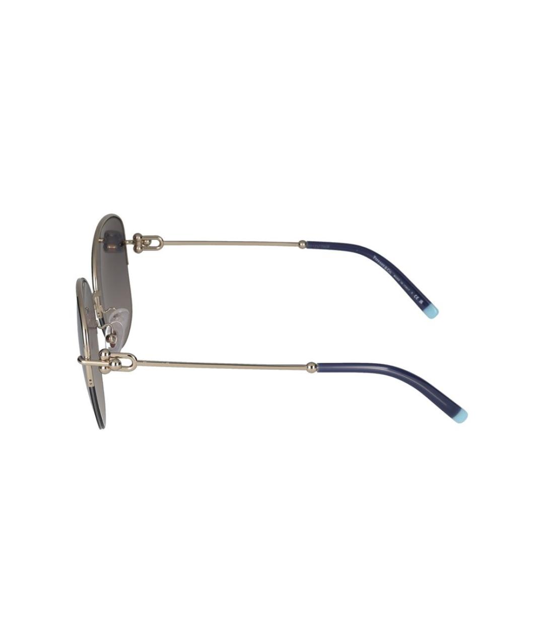 TIFFANY&CO Золотые металлические солнцезащитные очки, фото 3