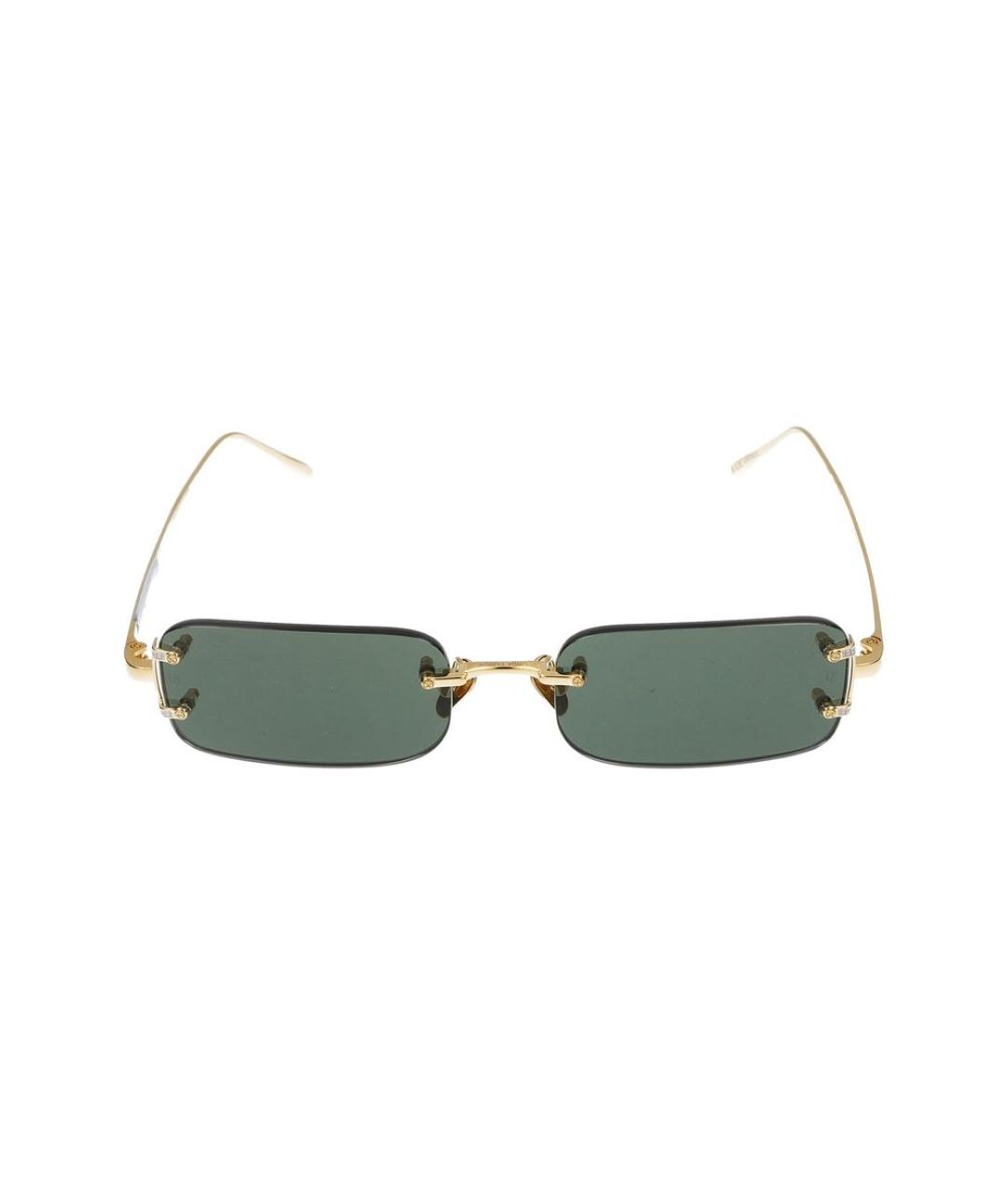 LINDA FARROW Золотые металлические солнцезащитные очки, фото 2