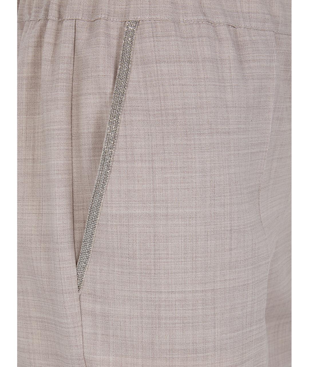 D.EXTERIOR Бежевые шерстяные прямые брюки, фото 2