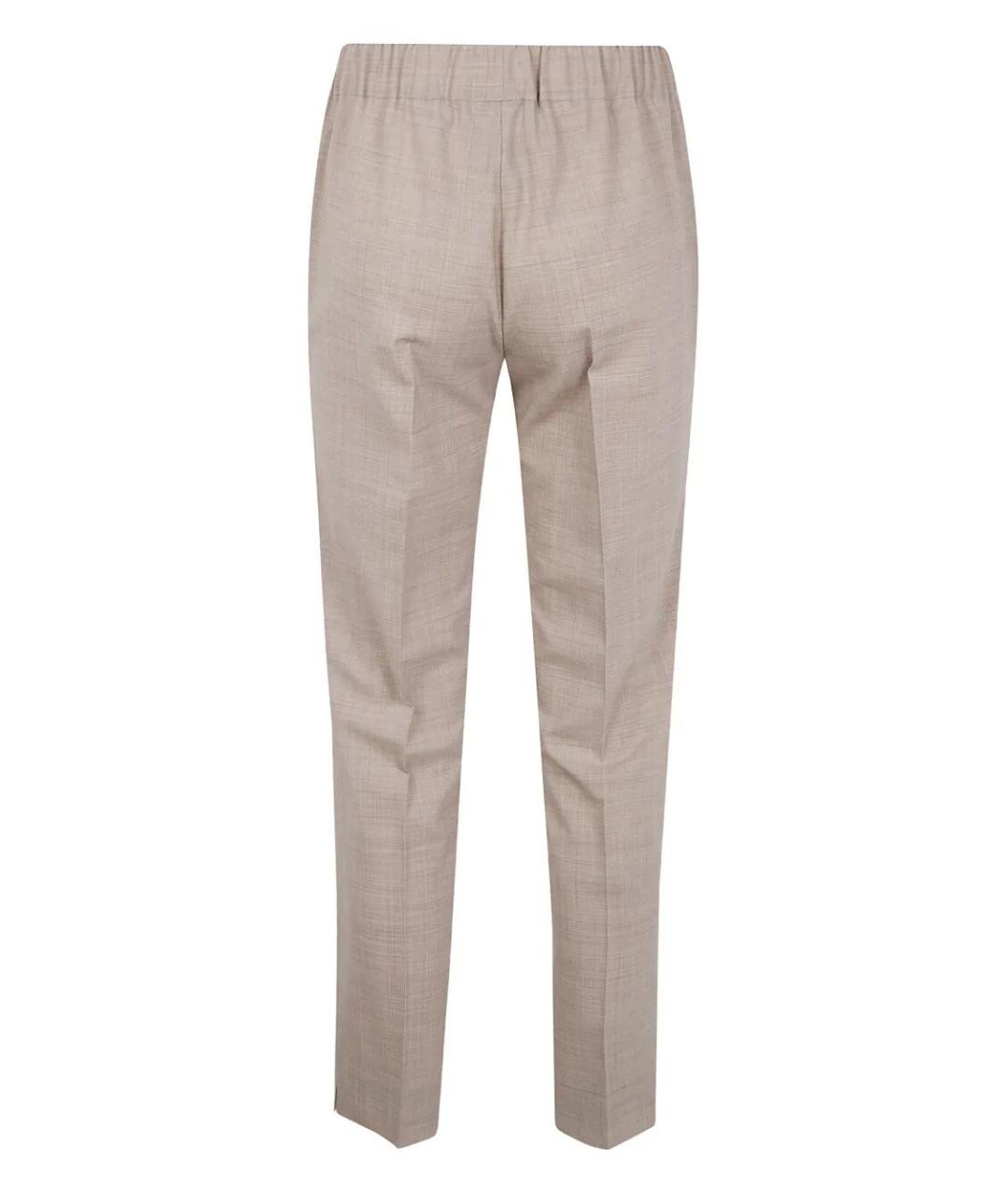 D.EXTERIOR Бежевые шерстяные прямые брюки, фото 3