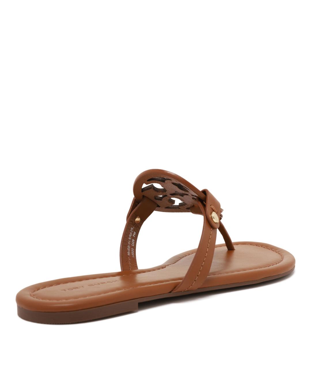 TORY BURCH Коричневые кожаные сандалии, фото 3