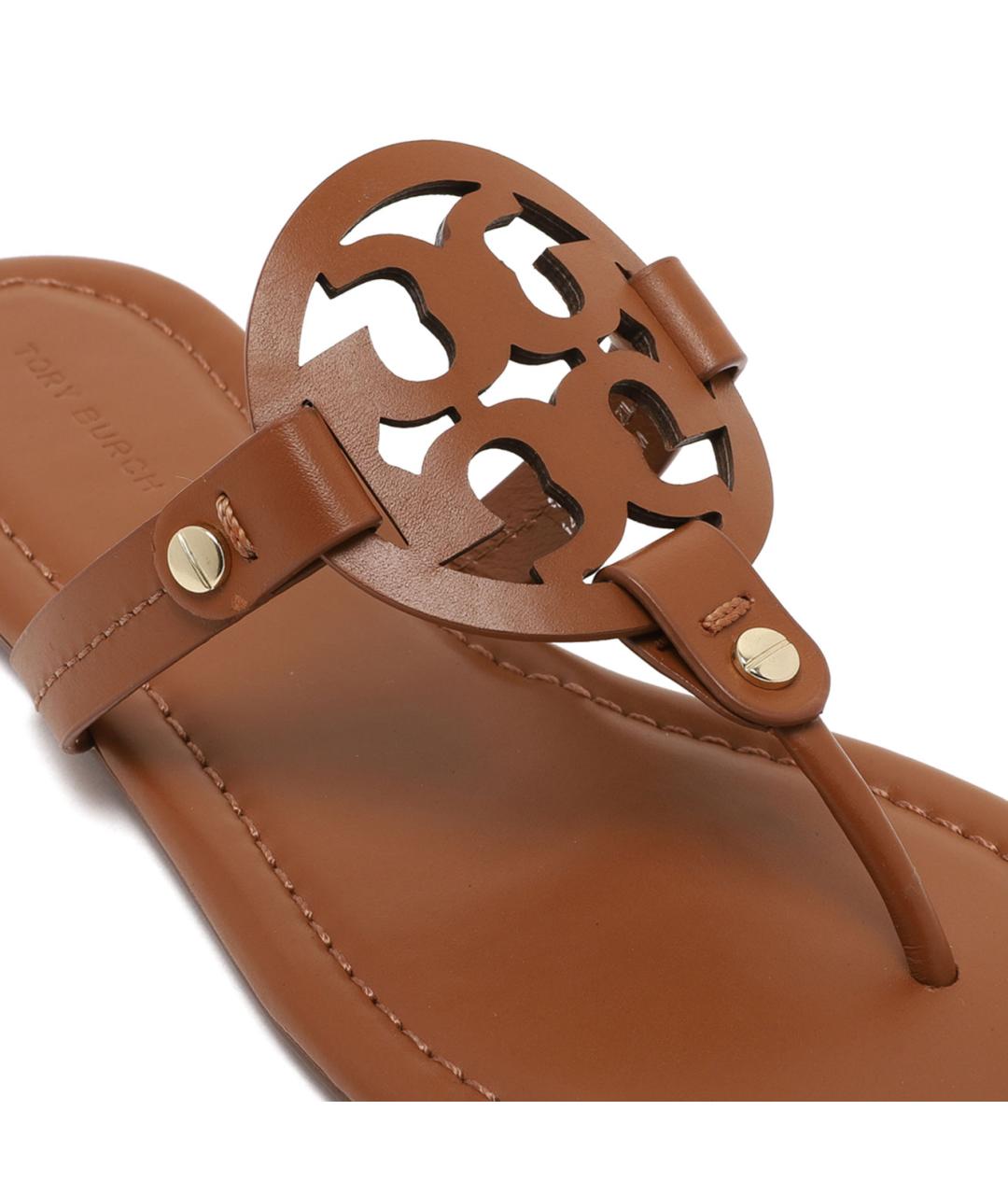 TORY BURCH Коричневые кожаные сандалии, фото 4